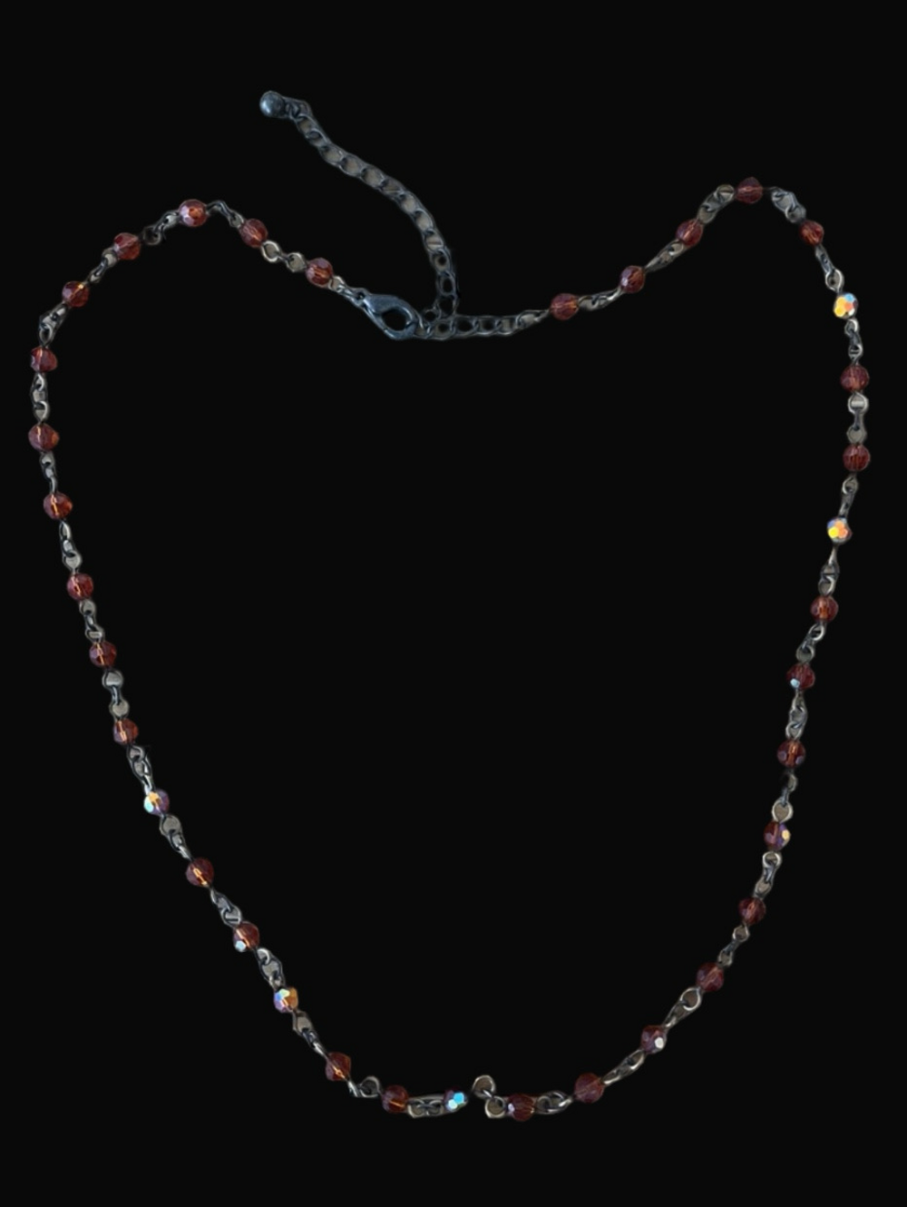 🏷 Delicate Brown Crystal Station Necklace
